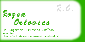 rozsa orlovics business card